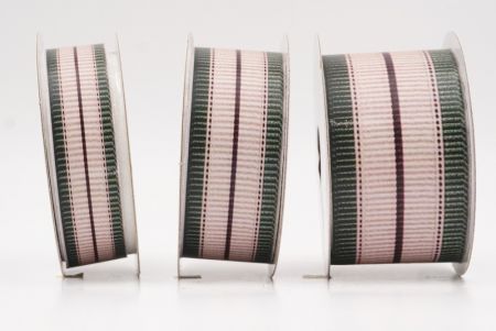 Бежева та зелена смугаста тканинна стрічка набір_AI